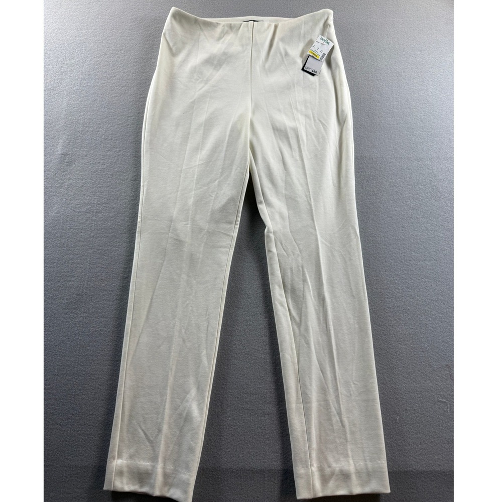 Premise Dress Pants Women 6 Ivory Side Zip Straight Leg 30x29